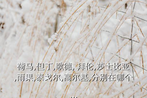 荷馬,但丁,歌德, 拜倫,莎士比亞,雨果,泰戈爾,高爾基,分別在哪個...