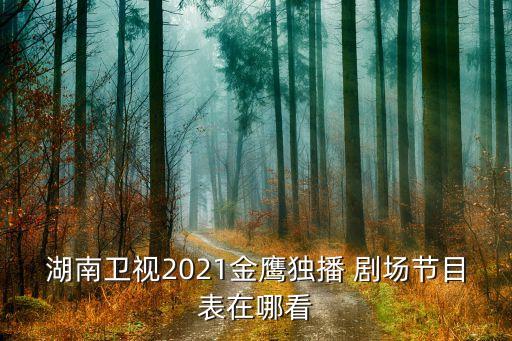 湖南衛(wèi)視2021金鷹獨播 劇場節(jié)目表在哪看
