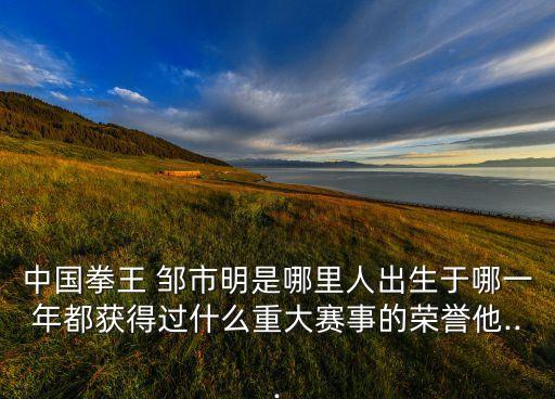 中國拳王 鄒市明是哪里人出生于哪一年都獲得過什么重大賽事的榮譽他...