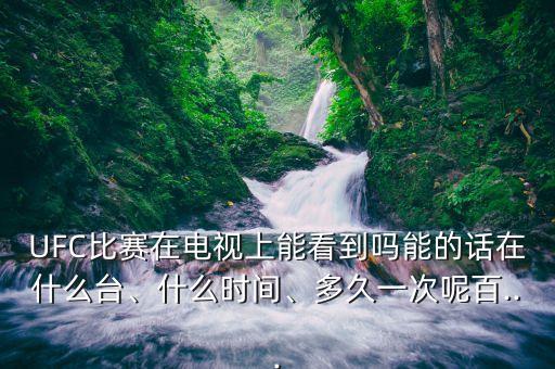 UFC比賽在電視上能看到嗎能的話在什么臺(tái)、什么時(shí)間、多久一次呢百...