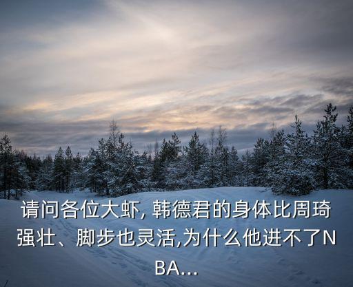 請問各位大蝦, 韓德君的身體比周琦強(qiáng)壯、腳步也靈活,為什么他進(jìn)不了NBA...