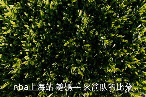 nba上海站 鵜鶘― 火箭隊的比分