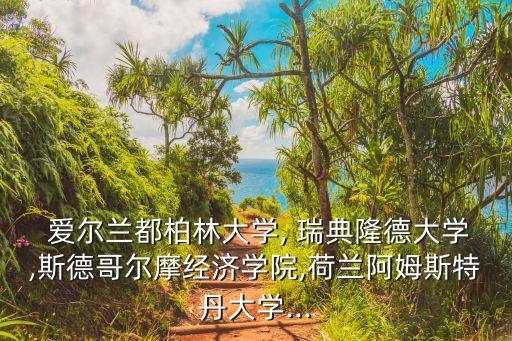  愛爾蘭都柏林大學, 瑞典隆德大學,斯德哥爾摩經(jīng)濟學院,荷蘭阿姆斯特丹大學...