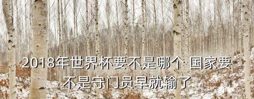 2018年世界杯要不是哪個(gè) 國家要不是守門員早就輸了