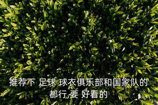 推薦下 足球 球衣俱樂(lè)部和國(guó)家隊(duì)的都行,要 好看的