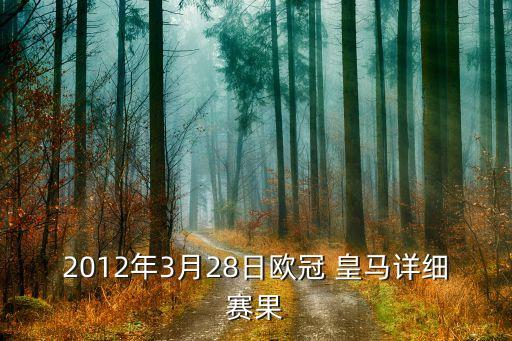 2012年3月28日歐冠 皇馬詳細賽果