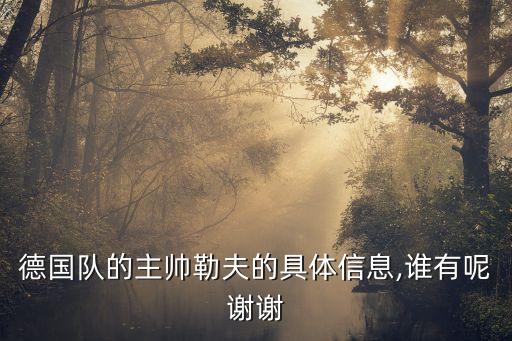 德國隊(duì)的主帥勒夫的具體信息,誰有呢謝謝
