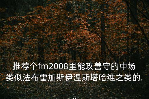 推薦個fm2008里能攻善守的中場類似法布雷加斯伊涅斯塔哈維之類的...