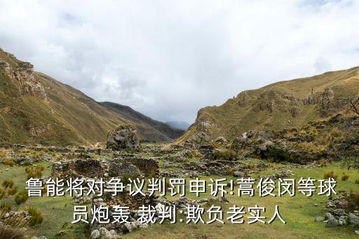  魯能將對(duì)爭(zhēng)議判罰申訴!蒿俊閔等球員炮轟 裁判:欺負(fù)老實(shí)人