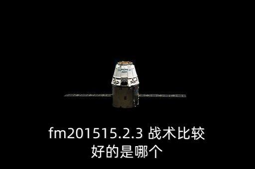 fm201515.2.3 戰(zhàn)術(shù)比較好的是哪個(gè)