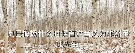 奧巴梅揚(yáng)什么時(shí)候首次當(dāng)選為非洲足球先生