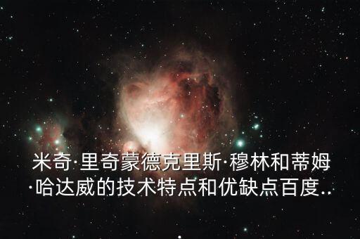  米奇·里奇蒙德克里斯·穆林和蒂姆·哈達威的技術特點和優(yōu)缺點百度...