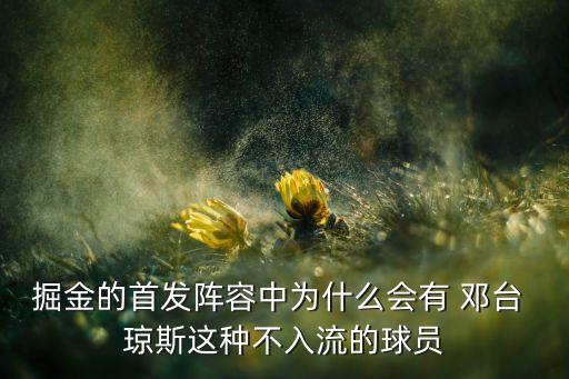 掘金的首發(fā)陣容中為什么會(huì)有 鄧臺(tái) 瓊斯這種不入流的球員
