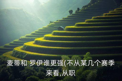 麥蒂和 羅伊誰更強(不從某幾個賽季來看,從職