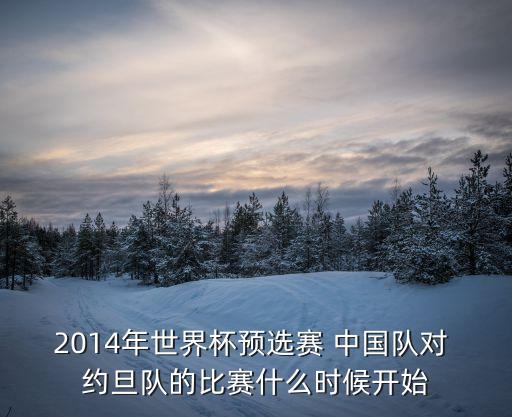 2014年世界杯預選賽 中國隊對 約旦隊的比賽什么時候開始