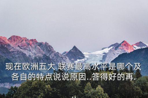 現(xiàn)在歐洲五大 聯(lián)賽最高水平是哪個及各自的特點說說原因..答得好的再...