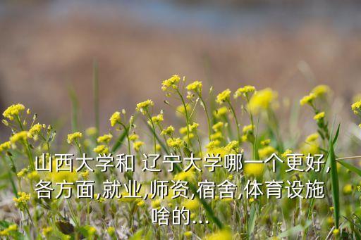  山西大學(xué)和 遼寧大學(xué)哪一個更好,各方面,就業(yè),師資,宿舍,體育設(shè)施啥的...