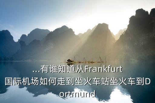 ...有誰知道從Frankfurt國際機場如何走到坐火車站坐火車到Dortmund
