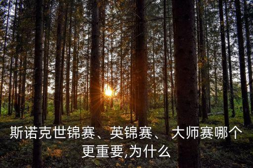 斯諾克世錦賽、英錦賽、 大師賽哪個更重要,為什么
