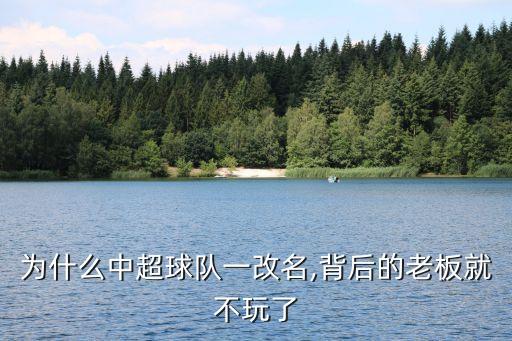 為什么中超球隊(duì)一改名,背后的老板就不玩了