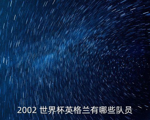 2002 世界杯英格蘭有哪些隊(duì)員
