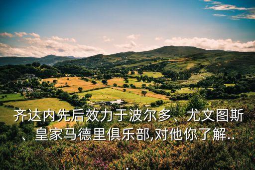  齊達(dá)內(nèi)先后效力于波爾多、尤文圖斯、皇家馬德里俱樂部,對(duì)他你了解...