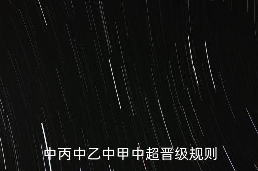  中丙中乙中甲中超晉級(jí)規(guī)則