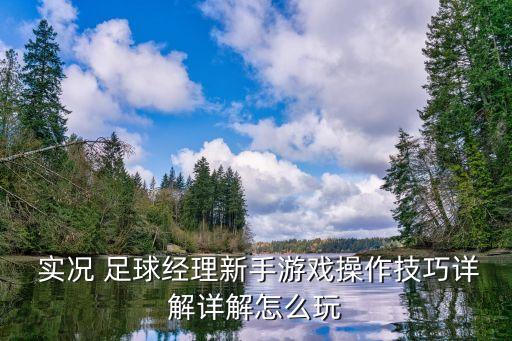  實(shí)況 足球經(jīng)理新手游戲操作技巧詳解詳解怎么玩