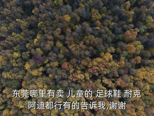 東莞哪里有賣 兒童的 足球鞋 耐克阿迪都行有的告訴我,謝謝
