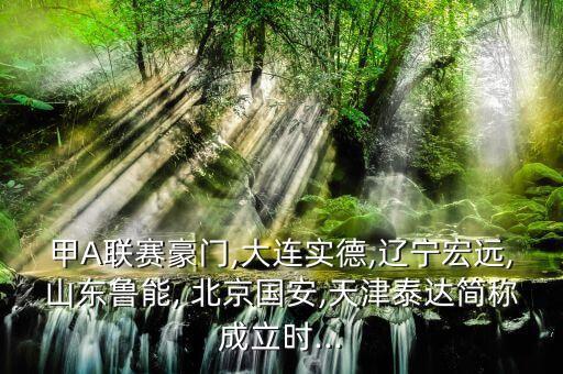 甲A聯(lián)賽豪門,大連實德,遼寧宏遠,山東魯能, 北京國安,天津泰達簡稱成立時...