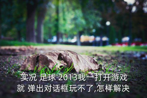  實(shí)況 足球 2013我一打開游戲就 彈出對話框玩不了,怎樣解決