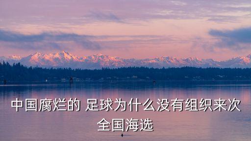 中國腐爛的 足球?yàn)槭裁礇]有組織來次全國海選