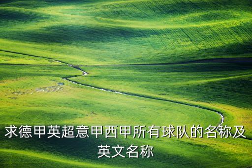 求德甲英超意甲西甲所有球隊的名稱及英文名稱