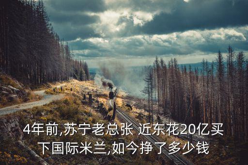 4年前,蘇寧老總張 近東花20億買下國際米蘭,如今掙了多少錢