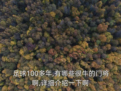  足球100多年,有哪些很牛的門(mén)將啊,詳細(xì)介紹一下啊