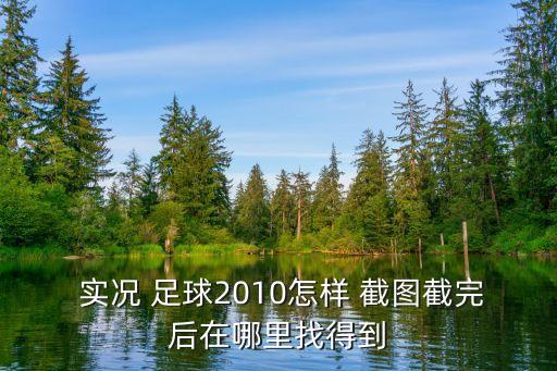  實(shí)況 足球2010怎樣 截圖截完后在哪里找得到