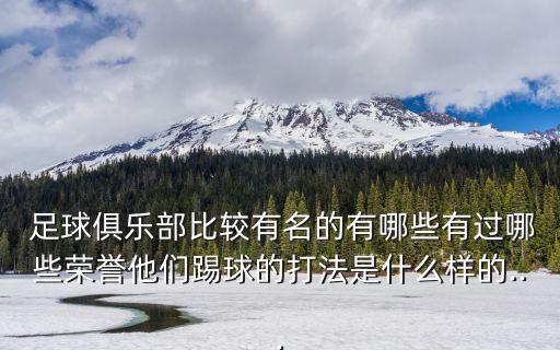  足球俱樂(lè)部比較有名的有哪些有過(guò)哪些榮譽(yù)他們踢球的打法是什么樣的...