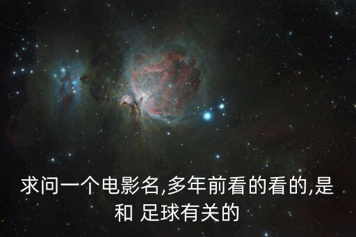 求問(wèn)一個(gè)電影名,多年前看的看的,是和 足球有關(guān)的