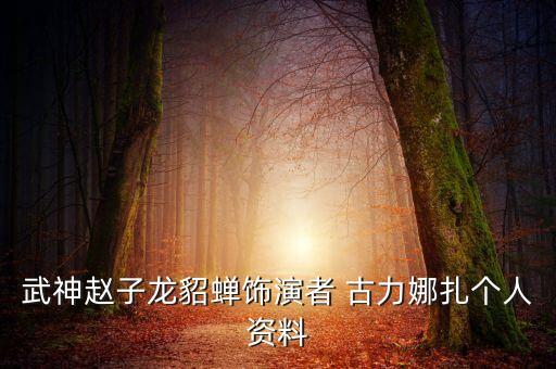 武神趙子龍貂蟬飾演者 古力娜扎個人資料