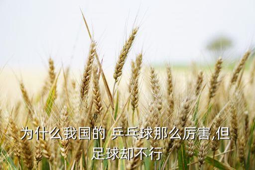 為什么我國的 乒乓球那么厲害,但 足球卻不行