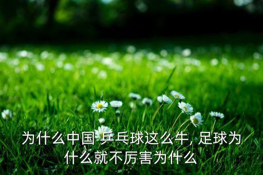 為什么中國 乒乓球這么牛, 足球為什么就不厲害為什么