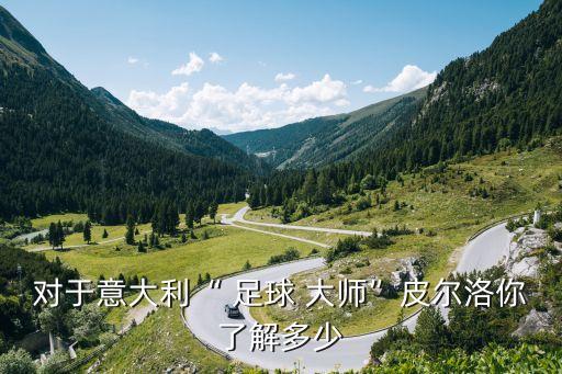 對于意大利“ 足球 大師”皮爾洛你了解多少