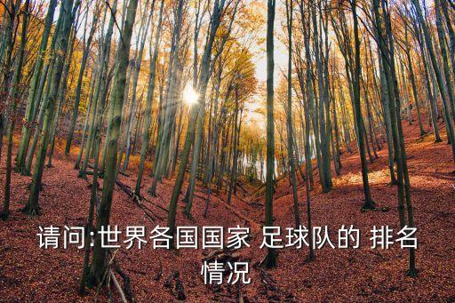 請(qǐng)問:世界各國國家 足球隊(duì)的 排名情況