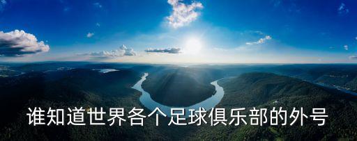 誰知道世界各個(gè)足球俱樂部的外號(hào)