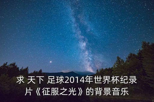 求 天下 足球2014年世界杯紀(jì)錄片《征服之光》的背景音樂(lè)