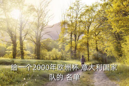 給一個2000年歐洲杯 意大利國家隊的 名單