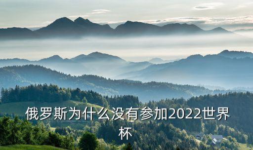  俄羅斯為什么沒(méi)有參加2022世界杯