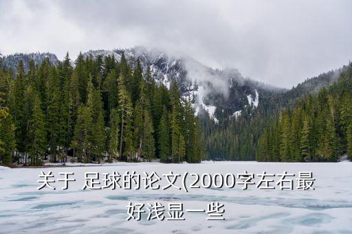 關(guān)于 足球的論文(2000字左右最好淺顯一些