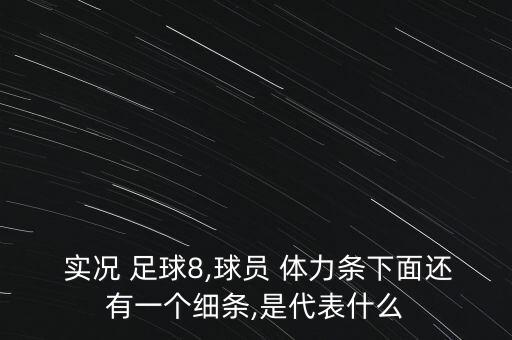  實(shí)況 足球8,球員 體力條下面還有一個(gè)細(xì)條,是代表什么