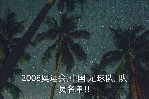 2008奧運會,中國 足球隊, 隊員名單!!